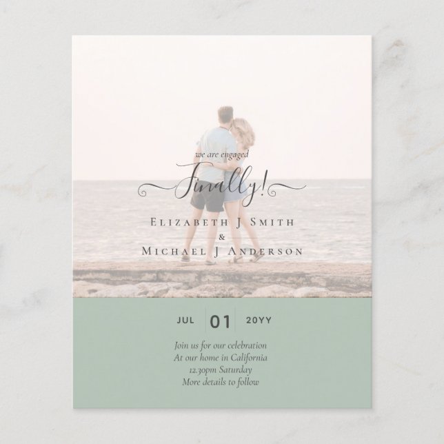 Endlich sind wir Verlobt! Foto der Hochzeitsankünd Flyer (Vorne)