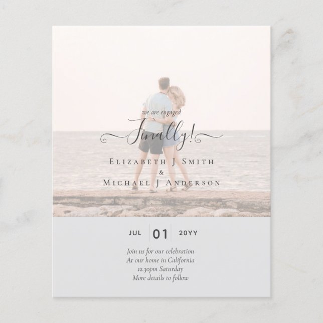 Endlich sind wir Verlobt! Foto der Hochzeitsankünd Flyer (Vorne)