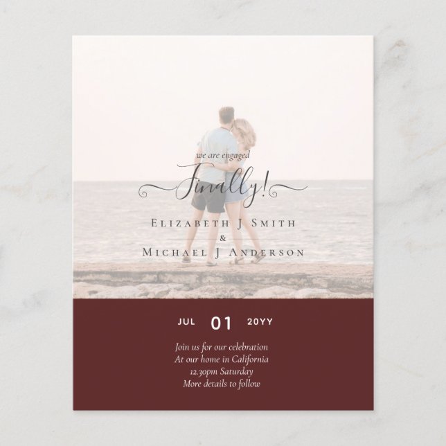 Endlich sind wir Verlobt! Foto der Hochzeitsankünd Flyer (Vorne)