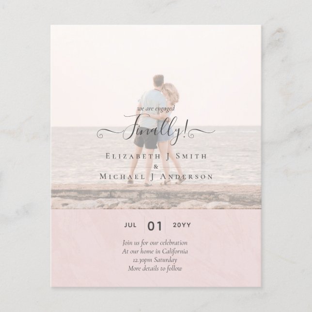 Endlich sind wir Verlobt! Foto der Hochzeitsankünd Flyer (Vorne)