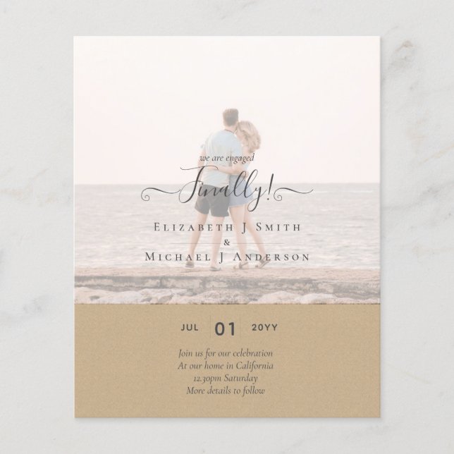 Endlich sind wir Verlobt! Foto der Hochzeitsankünd Flyer (Vorne)