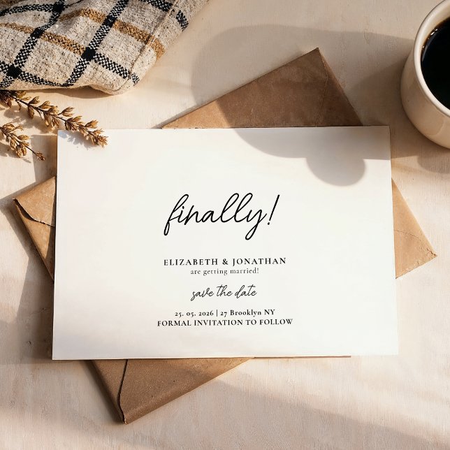 Endlich Skript Minimalistische Hochzeit Termin vor Save The Date (Von Creator hochgeladen)
