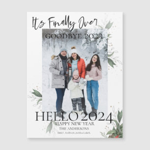 Endlich über Abschied 2023 Hallo 2024 Neujahr Magnetkarte