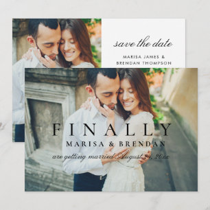 Endlich Voll Foto Schwarz Weiß Lustige Hochzeit Save The Date