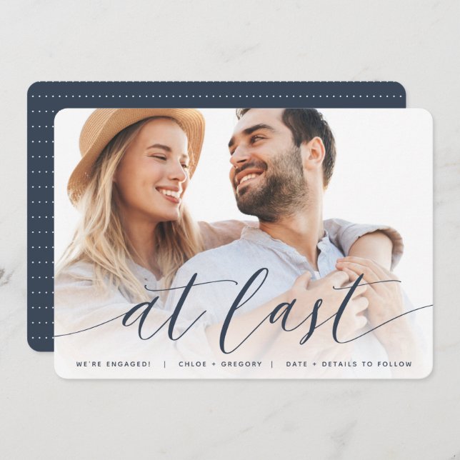 Endlich | Vollständige Verlobung des Fotos Ankündigung (Vorne/Hinten)