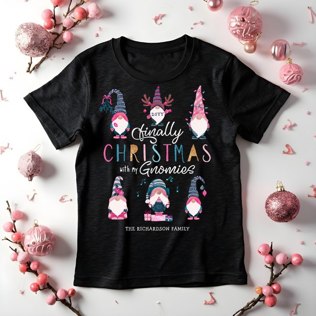 Endlich Weihnachten mit meinen Gnomen Funny Gnomes Tri-Blend Shirt (Finally Christmas With My Gnomies Funny Gnomes Tri-Blend Shirt)