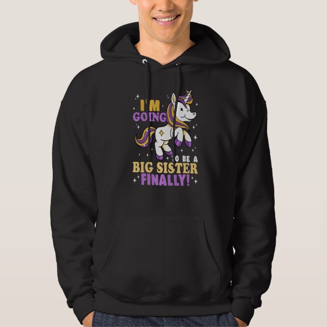 Endlich werde ich eine große Schwester sein Hoodie (Vorderseite)