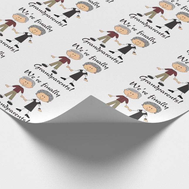 Endliche Großeltern Geschenkpapier (Ecke)