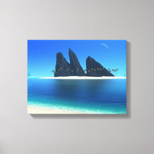 Endlose blaue (ursprüngliche) eingewickelte leinwanddruck