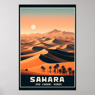 Endlose Dünen von Erg Chebbi, Marokko Poster