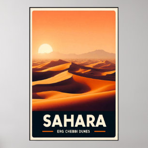 Endlose Dünen von Erg Chebbi, Marokko Poster