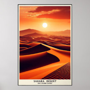 Endlose Dünen von Erg Chebbi, Marokko Poster