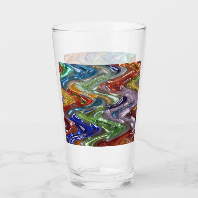 Endlose farbenfrohe Waves Glas (Vorderseite)