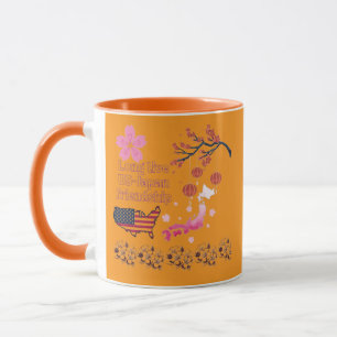 Endlose Freundschaft orange Tasse
