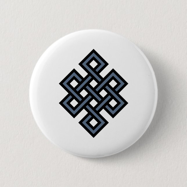 Endlose Knoten-Ewigkeits-buddhistisches Symbol Button (Vorderseite)