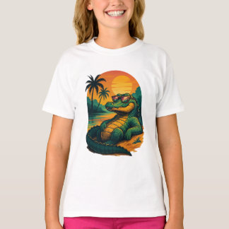 Endlose Sommerkrokodile - Retro T-Shirt