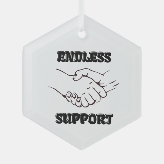 Endlose Unterstützung - Handshake-Symbol von Unity Ornament Aus Glas (Vorderseite)