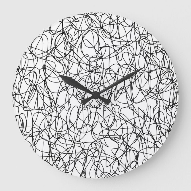 Endlose Zeichenfolge: Woven Texture Symphony Große Wanduhr (Vorderseite)