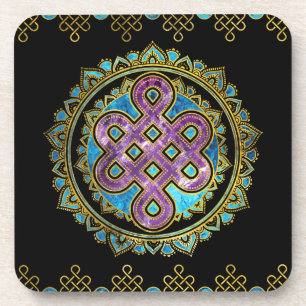 Endloser Knoten in Mandala-Lotus-Form Untersetzer