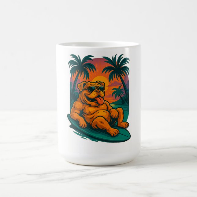 Endloser Sommer Bulldog - Retro Surf Kaffeetasse (Mittel)