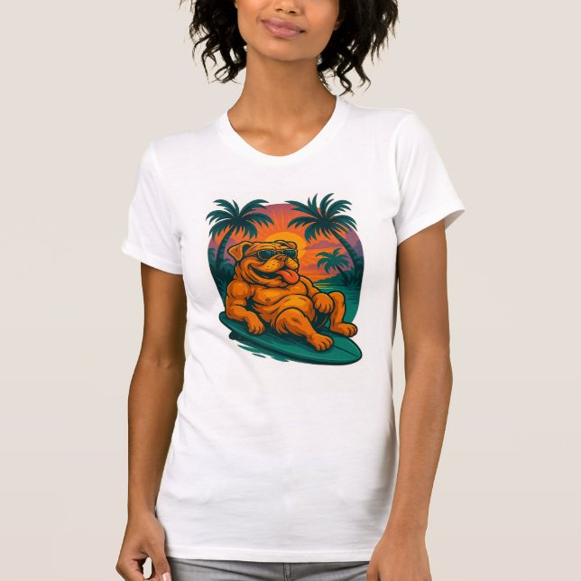 Endloser Sommer Bulldog - Retro Surf T-Shirt (Vorderseite)