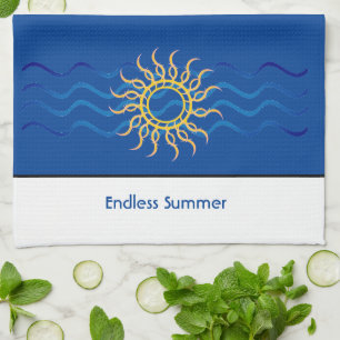 Endloser Sommer Coastal Sun & Waves Küchentuch