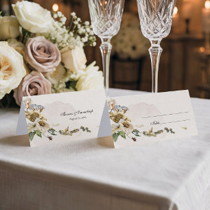 Endloser Sommer Getrocknete Blumige Hochzeit Platzkarte