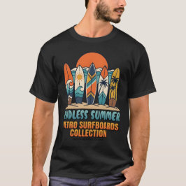 Endloser Sommer Retro-Surfboards Strand T-Shirt
