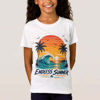 Endloser Sommer | Retro-Tropischer Sonnenuntergang T-Shirt