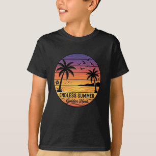 Endloser Sommer Sonnenuntergang Palmen Vintage Str T-Shirt