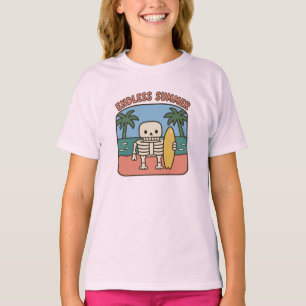 Endloser Sommer-Surfing-Skelett Retro-Strand-Nosta T-Shirt