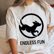 Endloser Spaß Laufender Hund Silhouette Logo