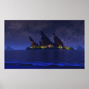 Endloses Blau (Sternenlicht) Poster