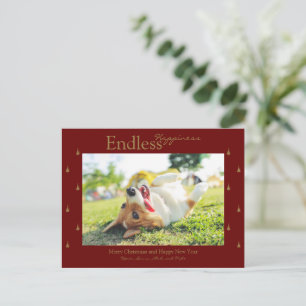 Endloses Glück Weihnachts-Weihnachtsfotokarte Feiertagspostkarte