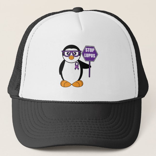 EndLupus: Pinguin mit Zeichen Truckerkappe (Vorderseite)