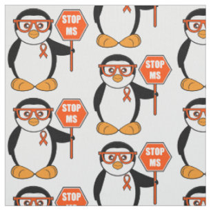 Endmultiple Sklerose: Pinguin mit einem Zeichen Stoff