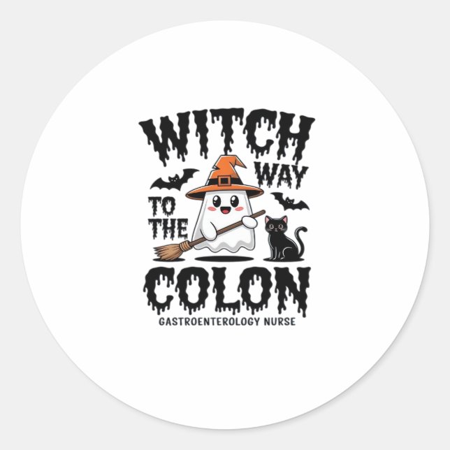Endo Nurse Halloween Gastrointestinale Krankenschw Runder Aufkleber (Vorderseite)