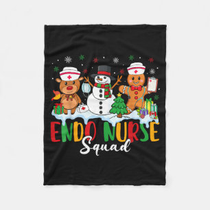 Endo Nurse Squad Rentier Schneemann Lebkuchen Chri Fleecedecke
