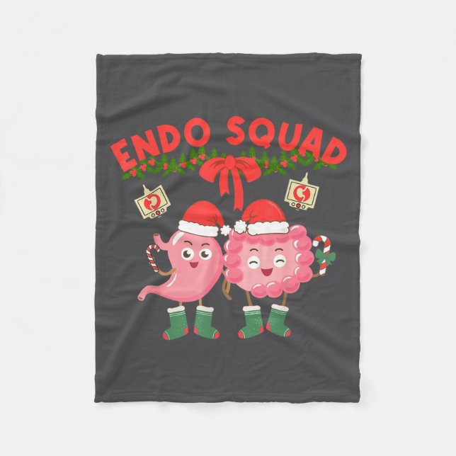 Endo Squad Nurse Stomach Santa Hat Endoscopy Tech  Fleecedecke (Vorderseite)