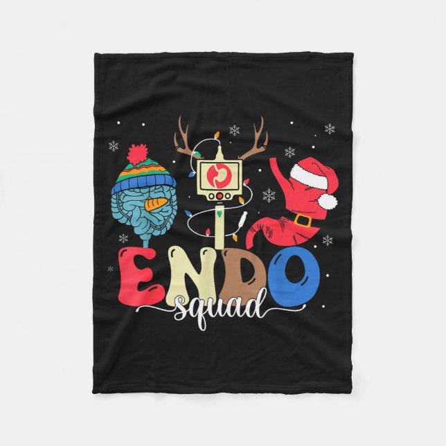 Endo Squad Nurse Stomach Santa Hat Endoscopy Tech  Fleecedecke (Vorderseite)