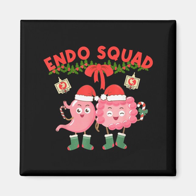 Endo Squad Nurse Stomach Santa Hat Endoscopy Tech  Magnet (Vorne)