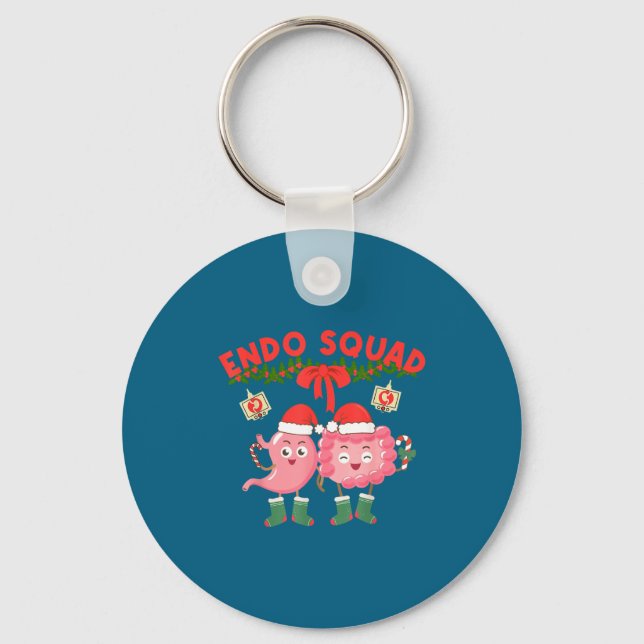Endo Squad Nurse Stomach Santa Hat Endoscopy Tech  Schlüsselanhänger (Vorderseite)