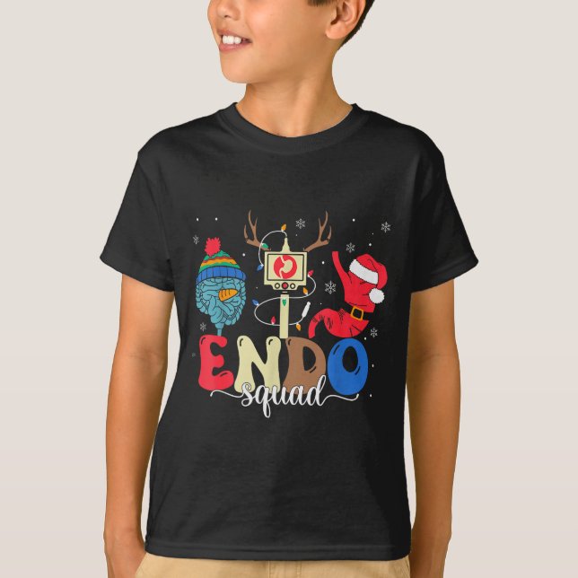Endo Squad Nurse Stomach Santa Hat Endoscopy Tech  T-Shirt (Vorderseite)