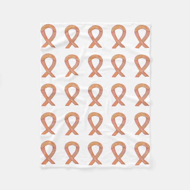 Endometrial Cancer Awareness Ribbon Fleece Blanket (Vorderseite)