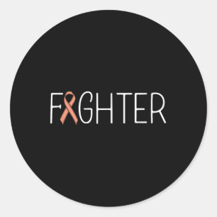 Endometrial Cancer Fighter Peach Uterine Cancer Aw Runder Aufkleber