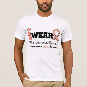 Endometrial Krebs trage ich Pfirsich-Band für T-Shirt