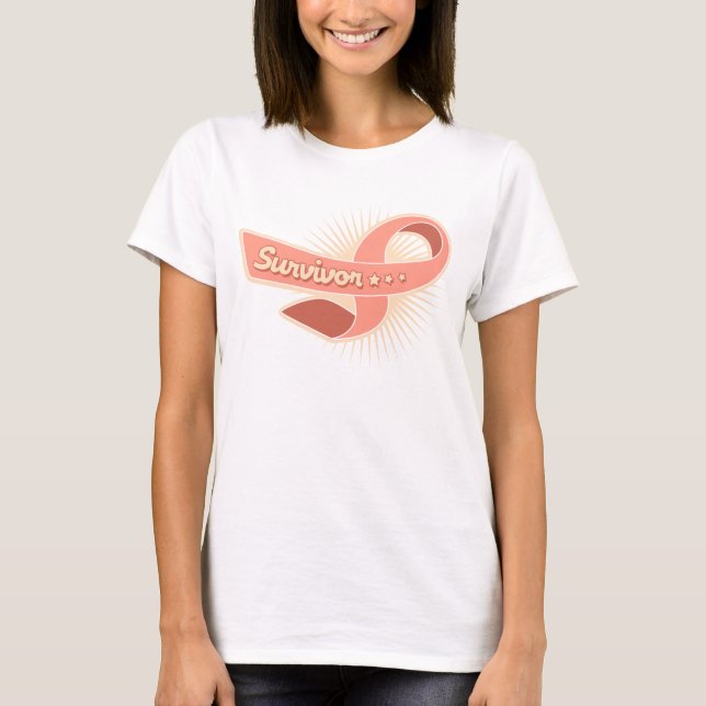 Endometrial Krebs-Überlebend-Band T-Shirt (Vorderseite)