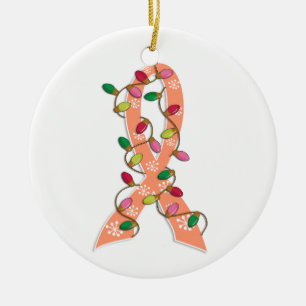Endometrial Krebs-Weihnachtslicht-Band Keramikornament