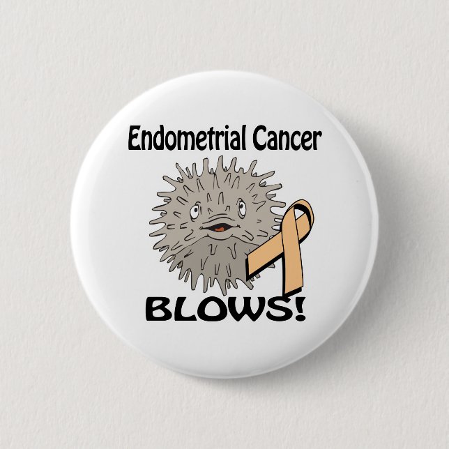 Endometrialer Krebs bläst Sensibilisierungsdesign Button (Vorderseite)