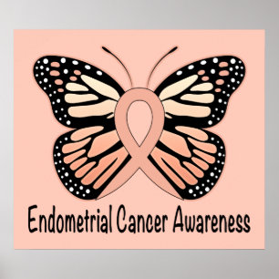 Endometrialer Krebs Butterfly-Sensibilisierungsban Poster